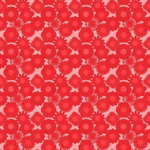 Seamless pattern of stylized coral flowers on a matching tone background