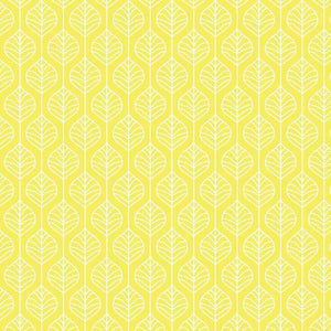 Yellow leaf pattern on light yellow background