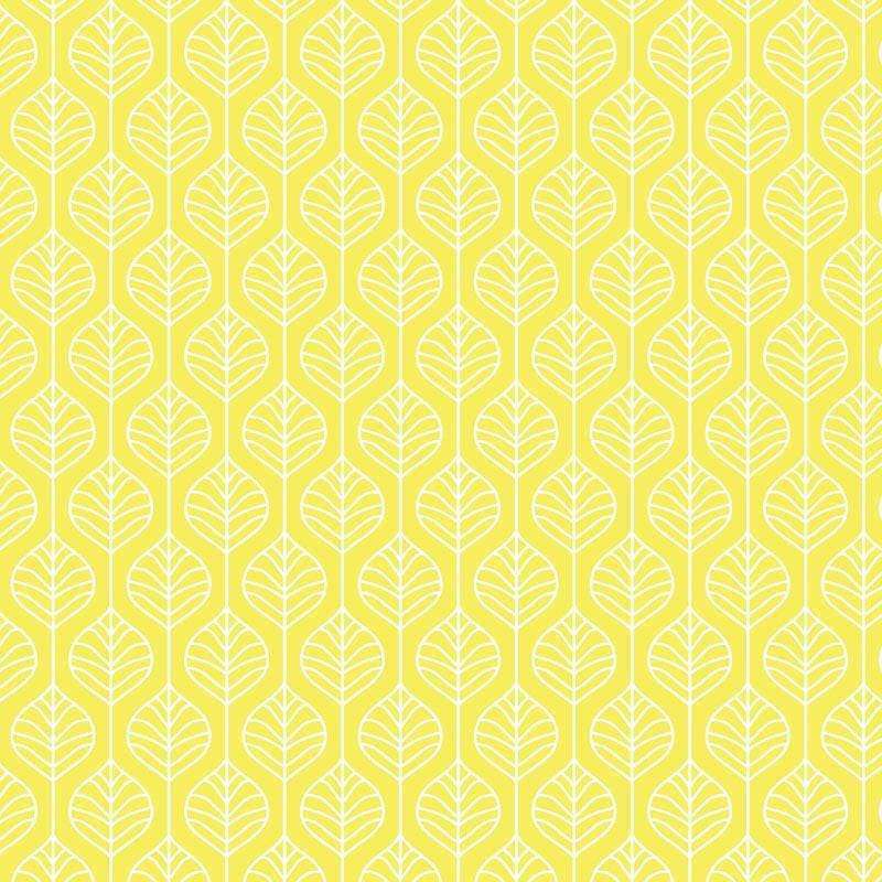 Yellow leaf pattern on light yellow background