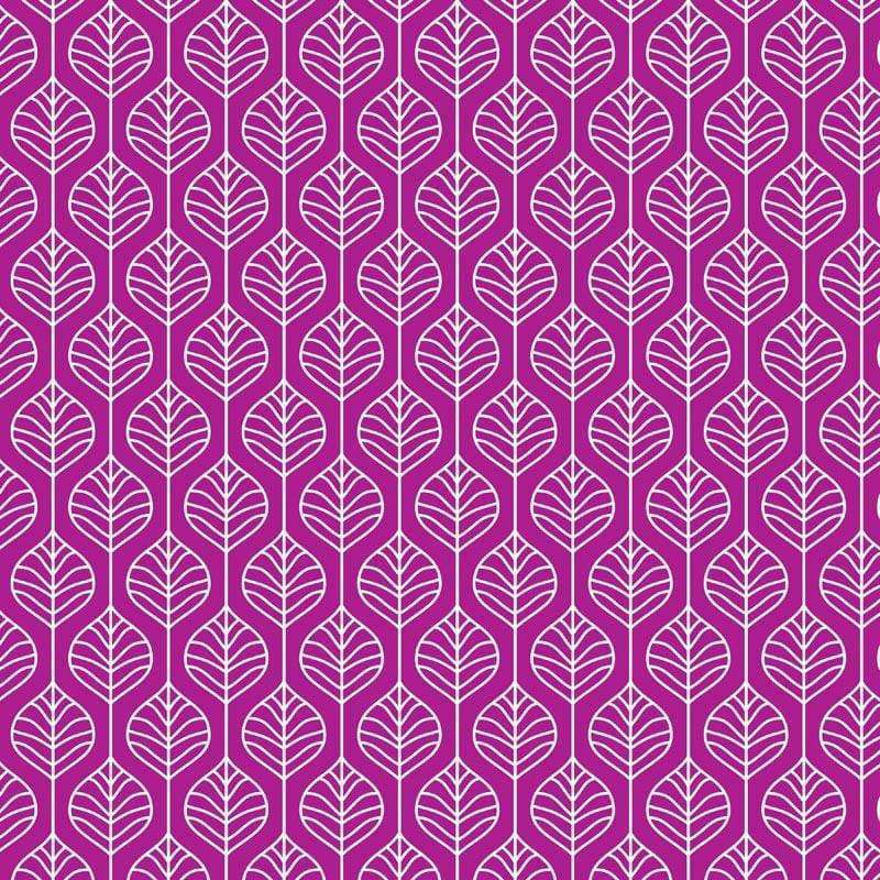 Repeated leaf pattern on a purple background