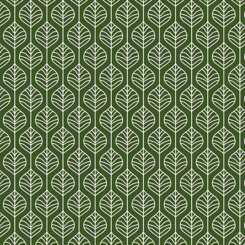 Repetitive leaf pattern in green and white