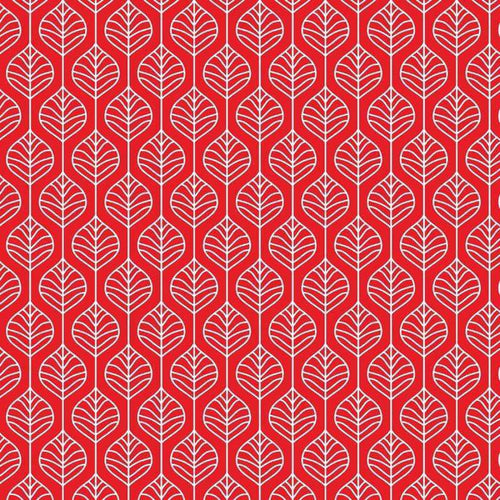 Red and white leaf pattern
