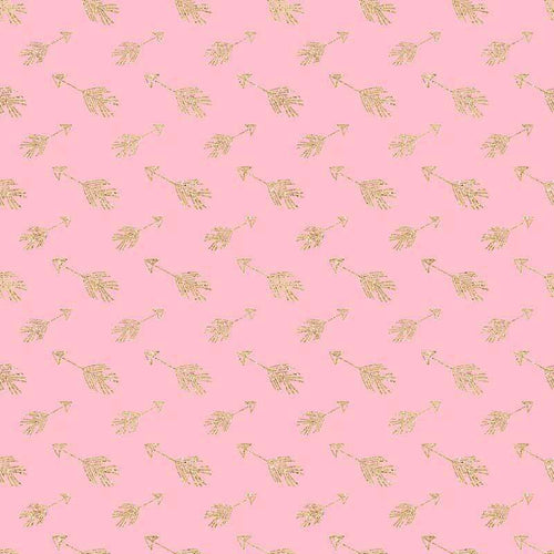 Repetitive golden wheat pattern on a pink background