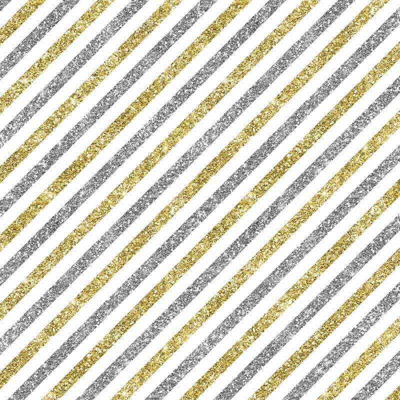 Diagonal white and metallic stripes pattern