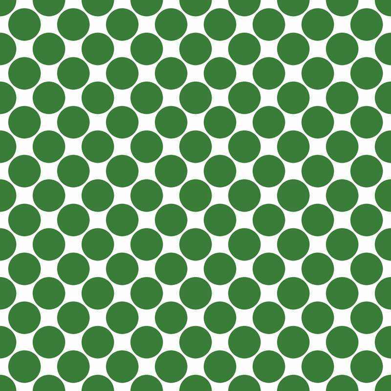 Repeated circular green pattern on a white background