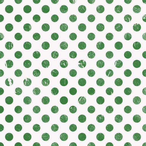 Seamless green dotted pattern on a white background