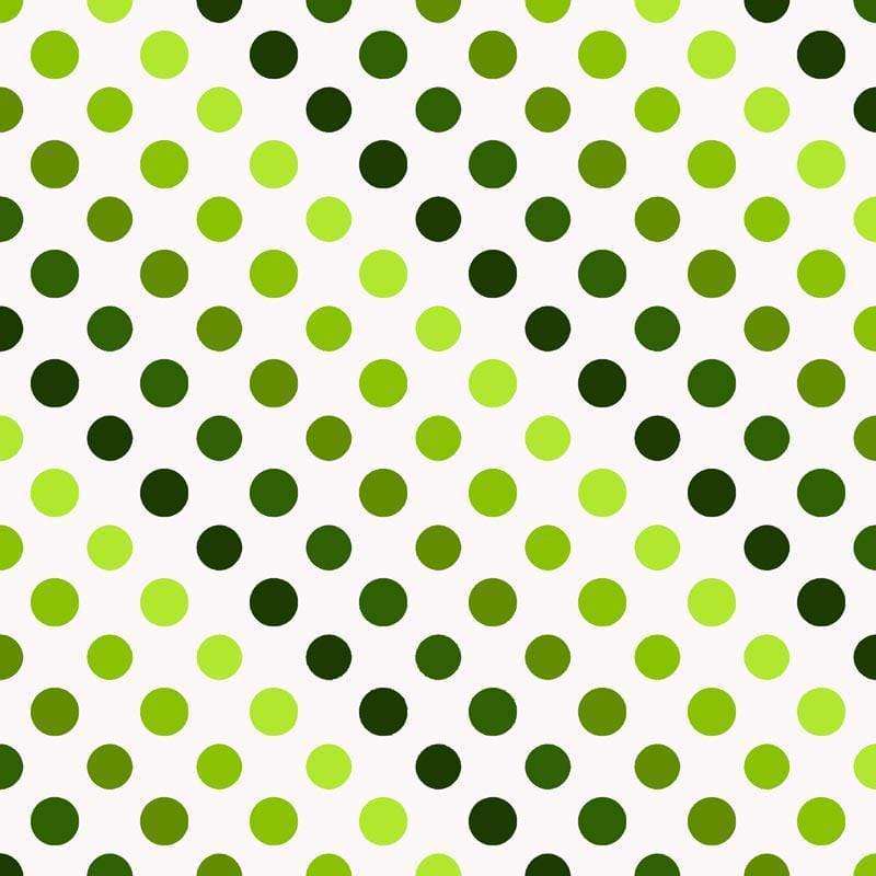 Vibrant green polka dots on a pale background