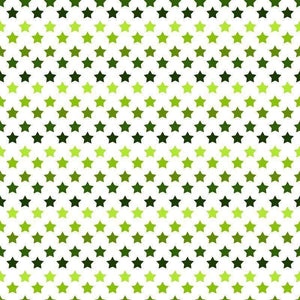 Seamless pattern of green stars of various shades on a white background