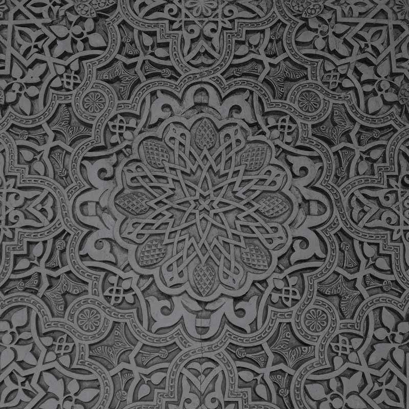 Detailed grayscale mandala pattern