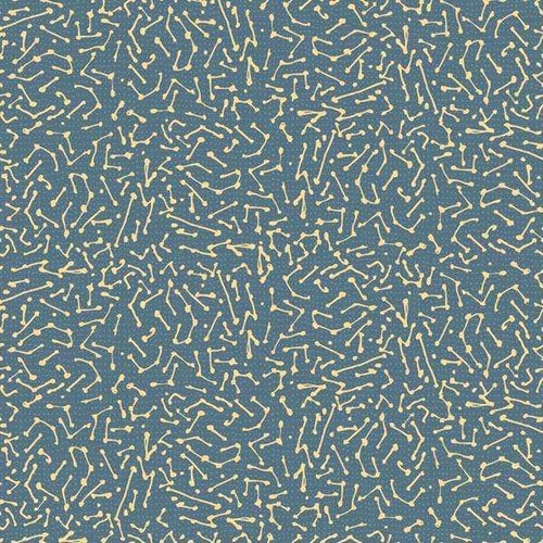 Abstract pattern with off-white dashes on an indigo background