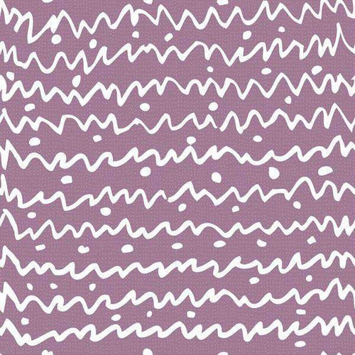 Abstract wavy and dotted pattern in lavender and white