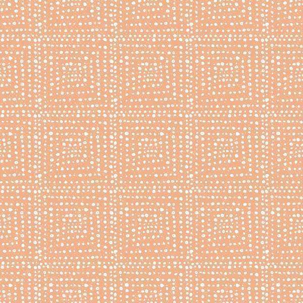 Geometric pattern with dots arranged in grid lines on an apricot background