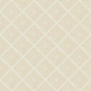 Geometric abstract pattern with golden swirls on a cream background