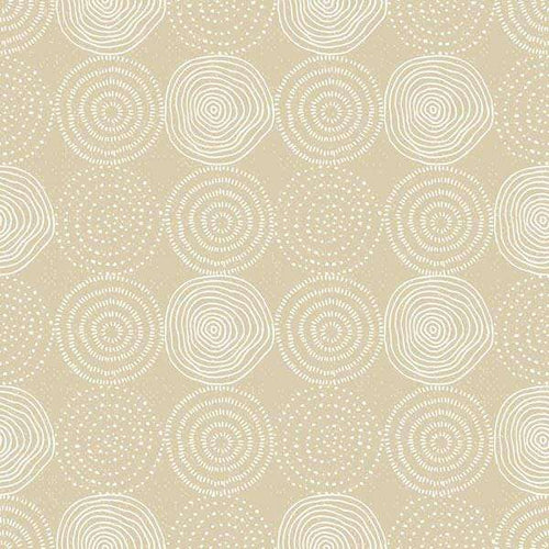 Geometric swirls pattern on taupe background