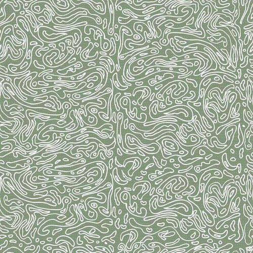 Abstract organic shapes in green and white