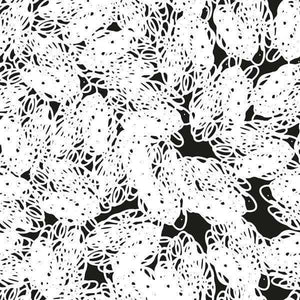 Black and white abstract floral pattern