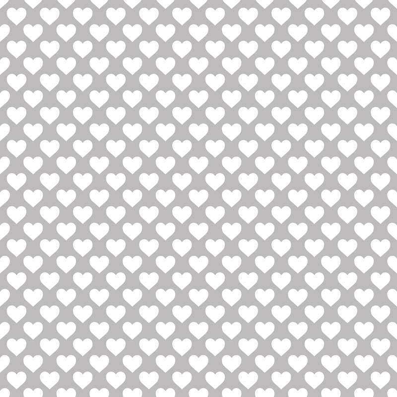 Seamless pattern of white hearts on a gray background