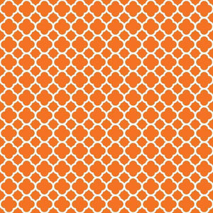 Quatrefoil lattice pattern in shades of orange