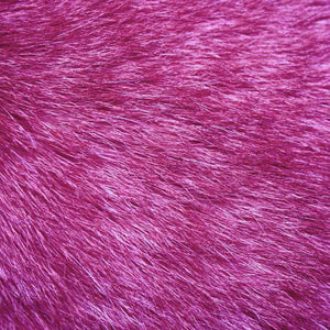 Closeup of vibrant fuchsia fur fabric