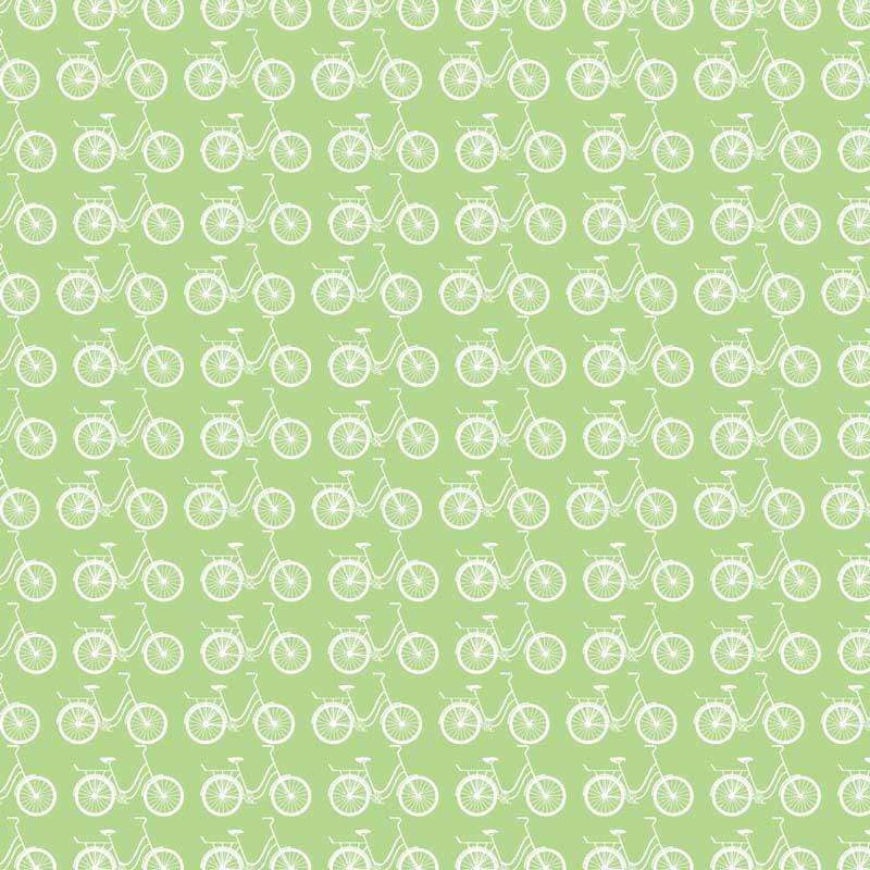 Retro bicycle pattern on a pastel green background