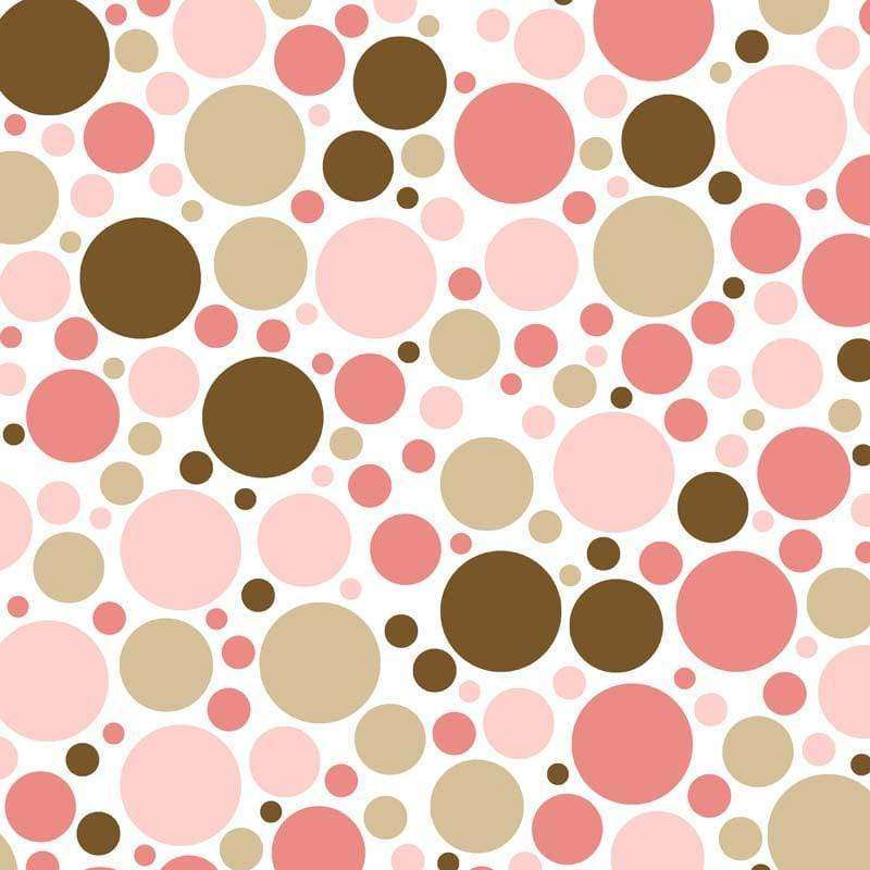 Assorted pink and brown circles on a light background