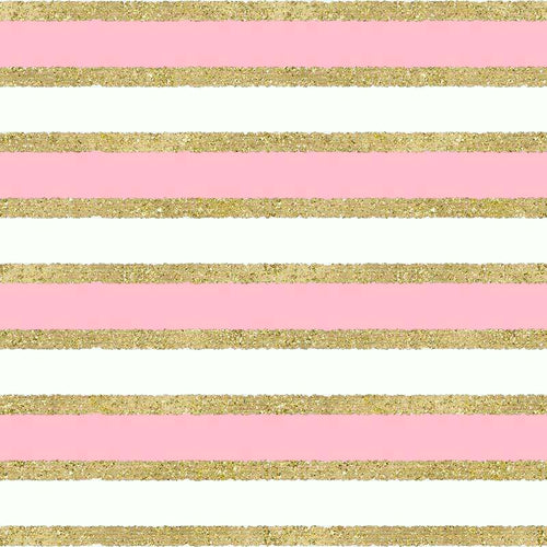 Horizontal stripes alternating between glittery gold and pale pink