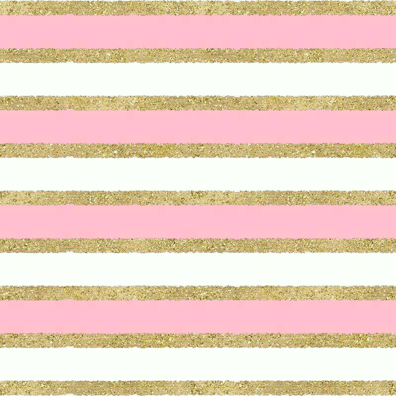 Horizontal stripes alternating between glittery gold and pale pink