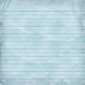 A light blue textured paper with dashed line patterns