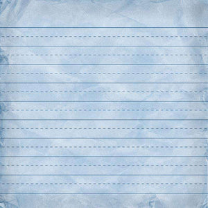 Crumpled light blue paper with dashed line patterns