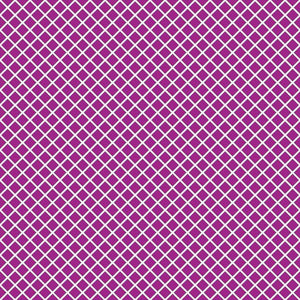 A geometric lattice pattern in radiant orchid and white