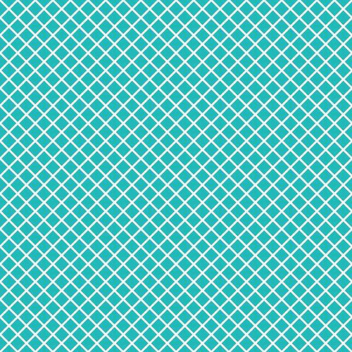 A square image featuring a turquoise and white crisscross pattern