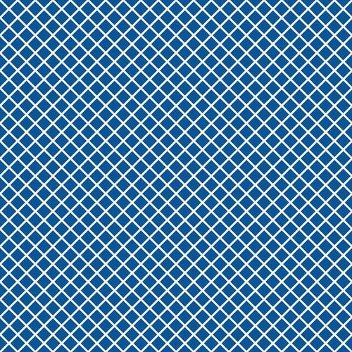 Blue and white geometric lattice pattern