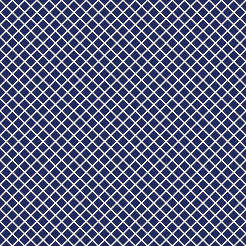 Navy blue and white geometric lattice pattern