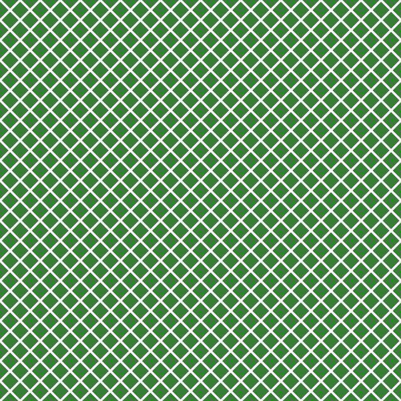 Geometric green and white lattice pattern