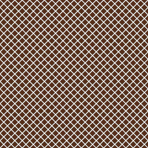 A seamless diagonal brown and white lattice pattern