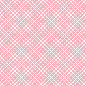 Geometric lattice pattern on a blush pink background