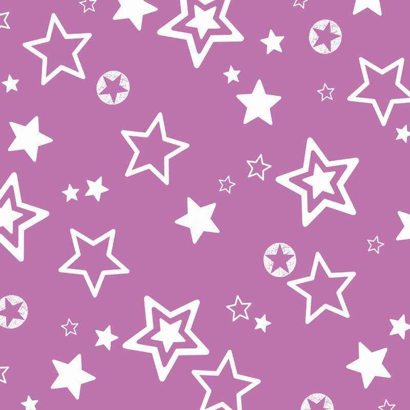 A variety of white stars on a lilac background