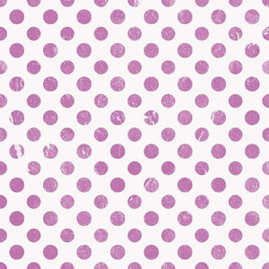 Distressed purple polka dot pattern on off-white background