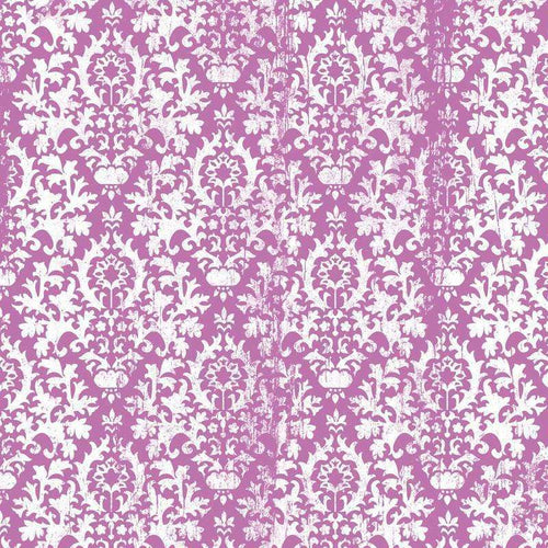 Vintage floral damask pattern in lavender and white