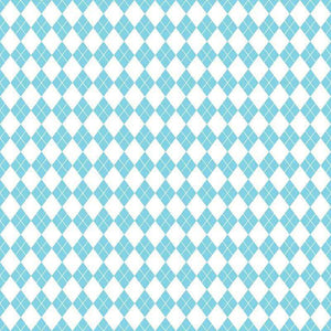 Seamless aqua blue and white diamond pattern