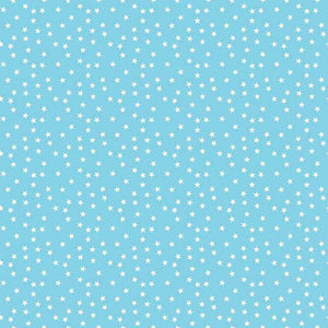 Light blue background with delicate white star pattern