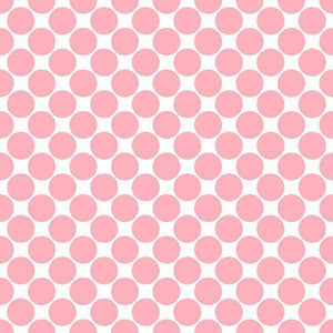 Seamless pink polka dot pattern on white background