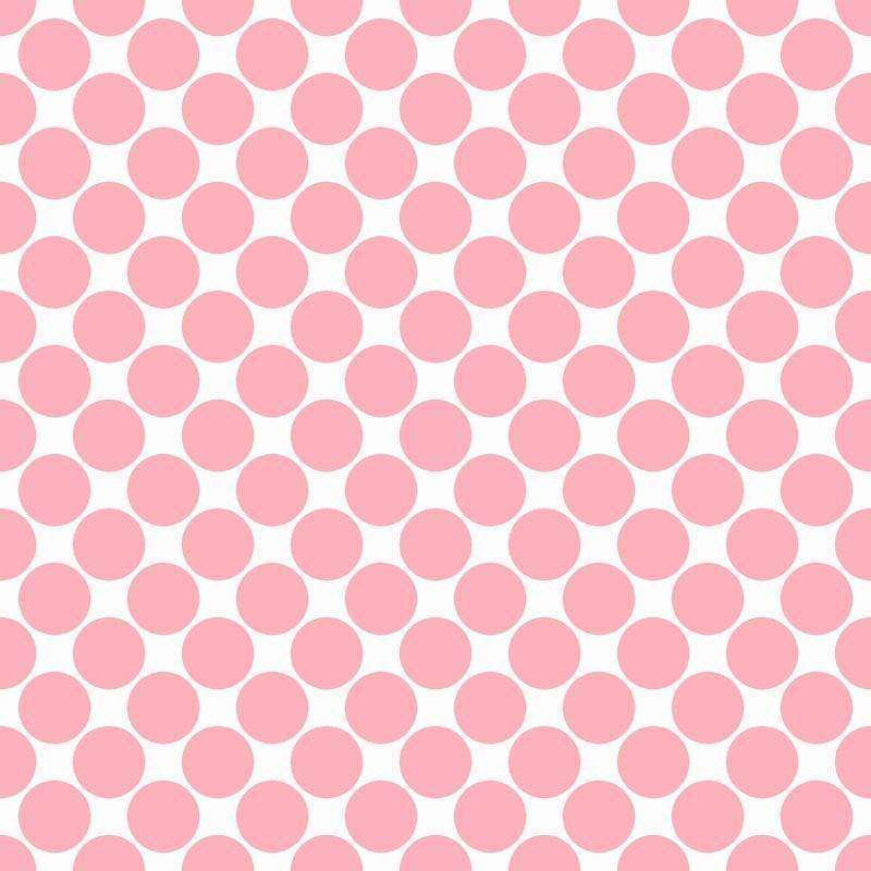 Seamless pink polka dot pattern on white background