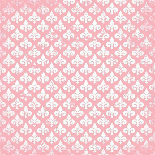 Pink and white fleur-de-lis pattern