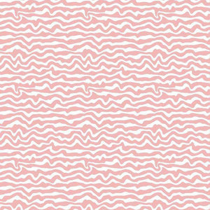 Abstract undulating pink lines on a pale background