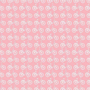 Vintage bicycle pattern on a pink background