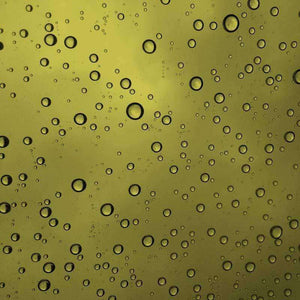 Water droplets on a yellow background