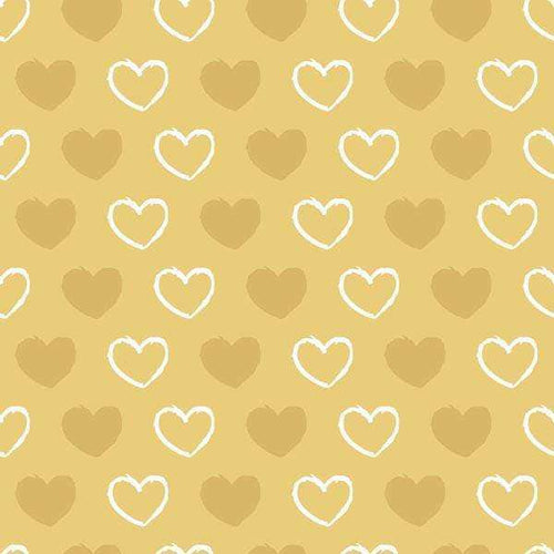 Golden background with white heart outlines pattern