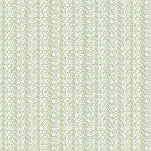 Seamless swirl pattern on a pastel green background