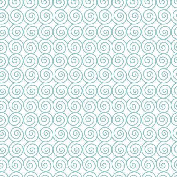 Seamless aqua blue spiral pattern on an off-white background